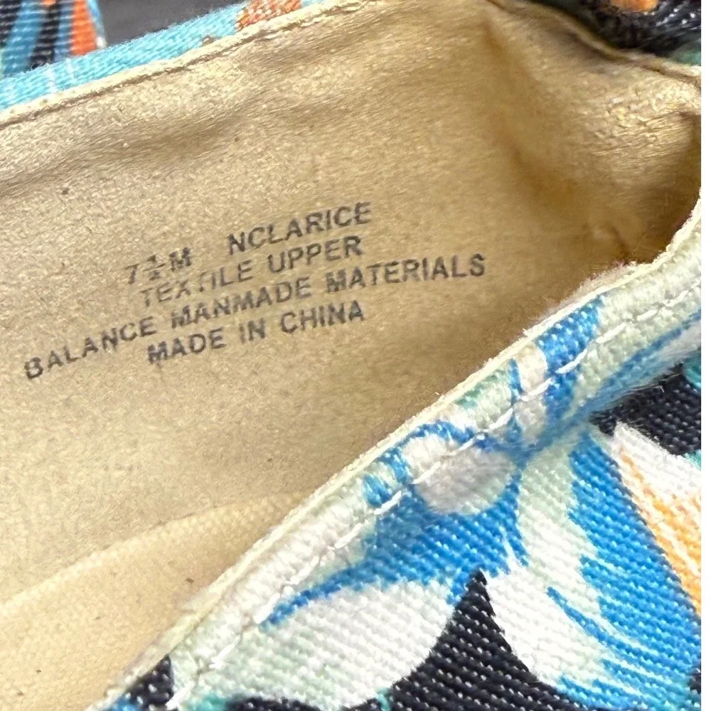 Nicole NClarice Tropical Floral Espadrille Platform‎ Sneakers Orange Blue 7.5M